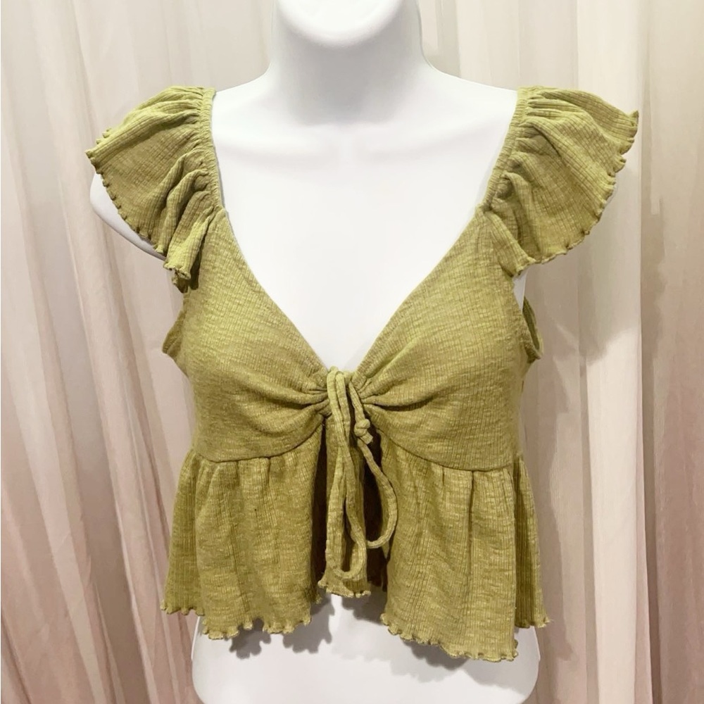 AE Green V-Neck Crop Top